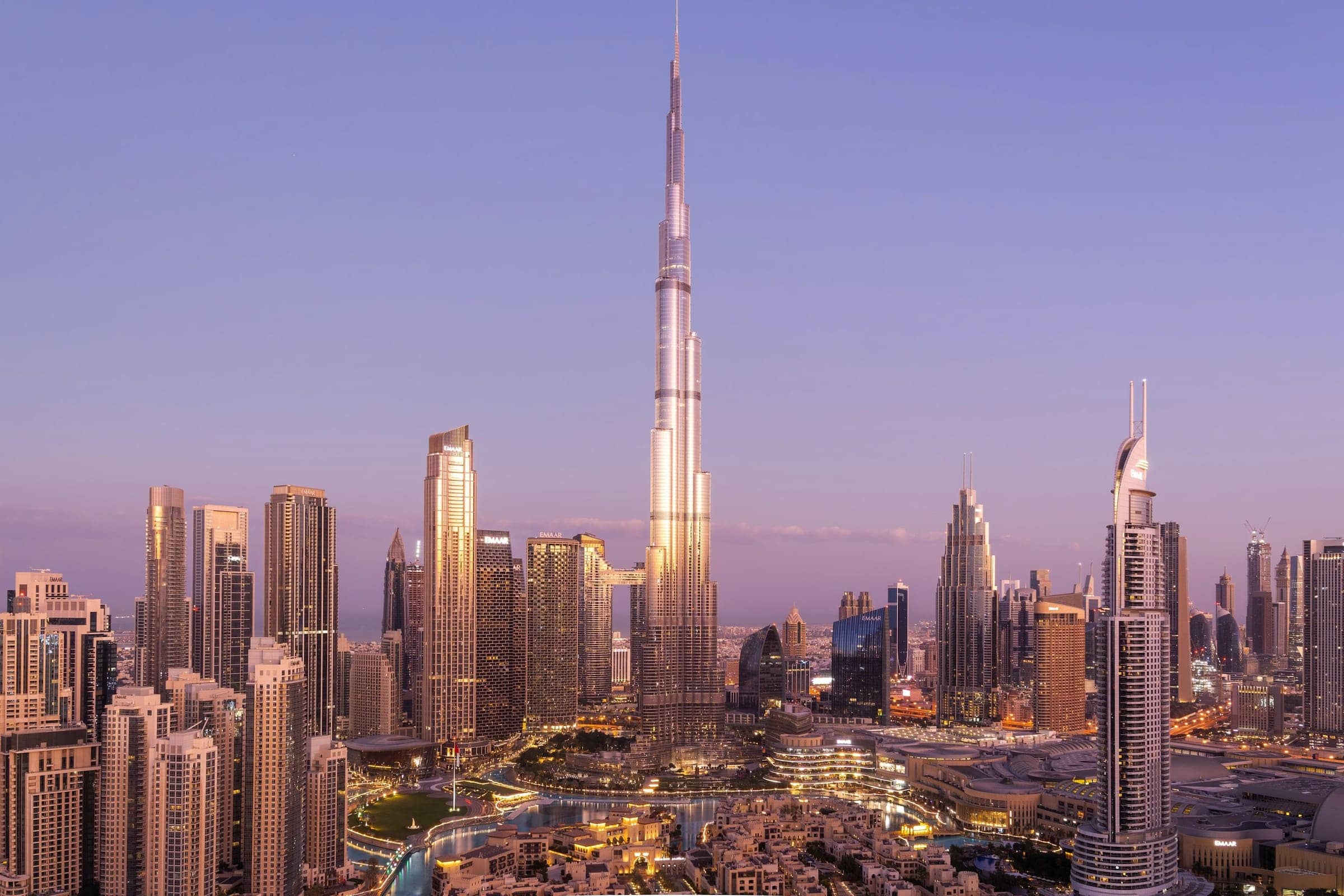 Dubai towers at sunrise